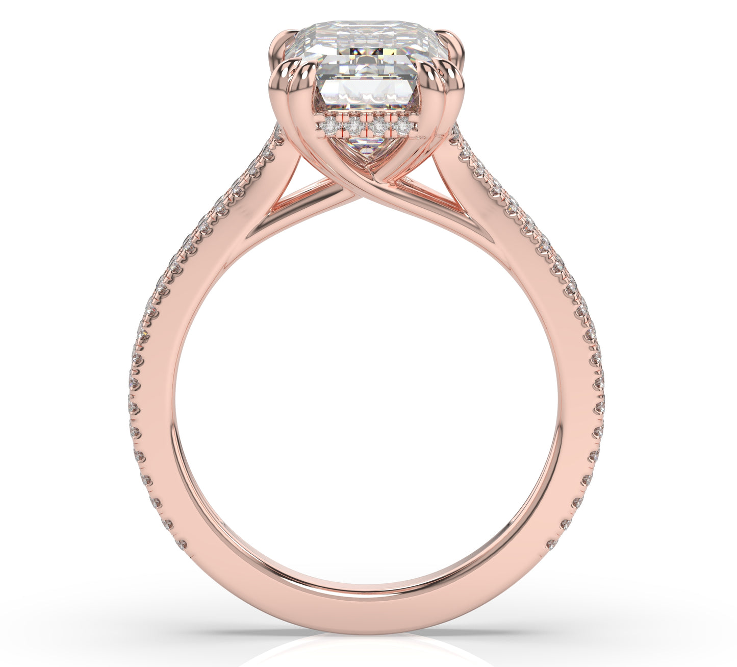 Emerald Claw Double Pave With Hidden Halo Style Engagement Ring