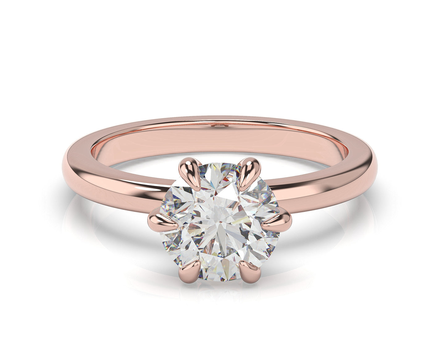 Round Brilliant Six Claw Solitaire Engagement Ringre Engagement Ring
