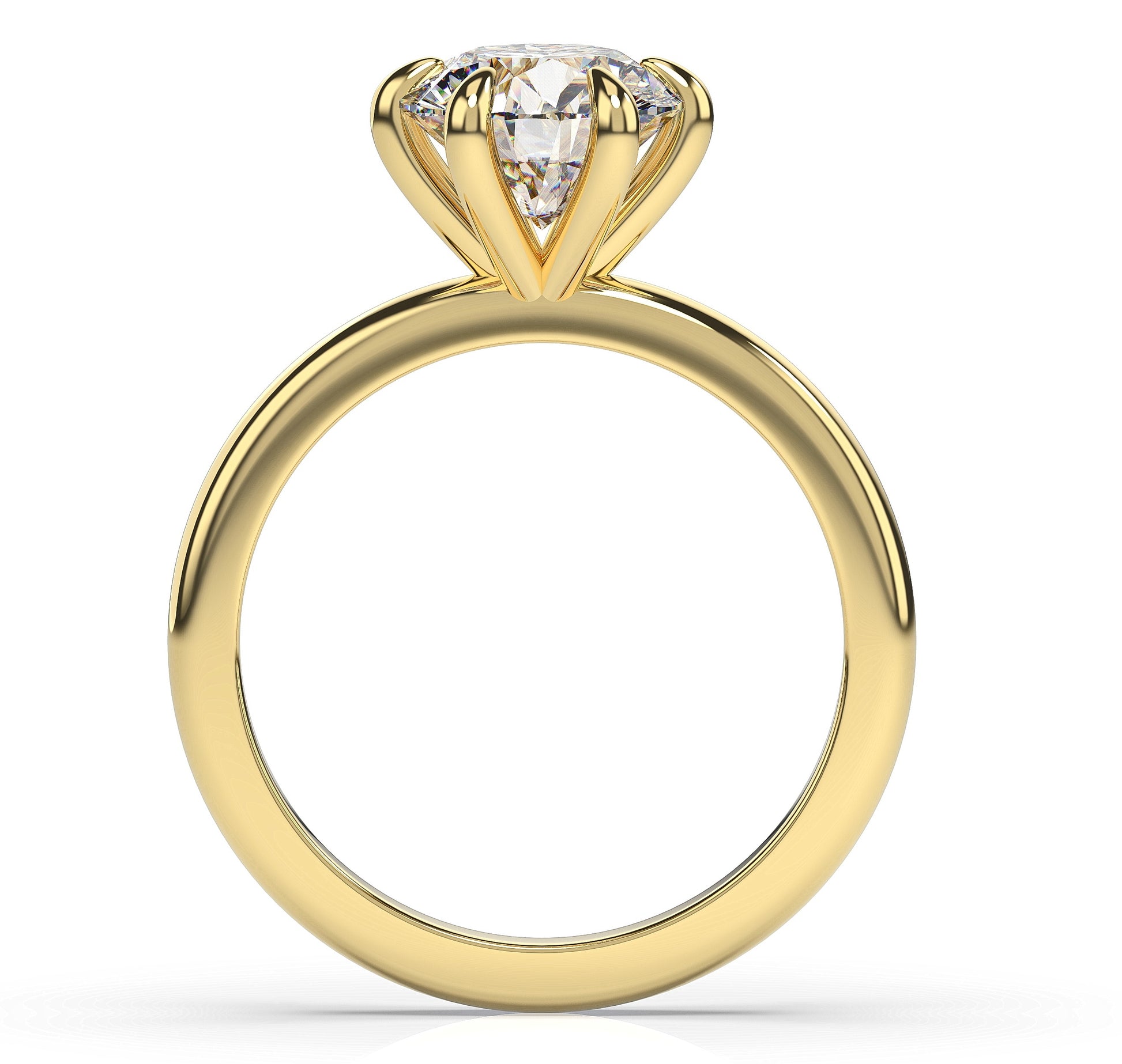 Round Brilliant Six Claw Solitaire Engagement Ring