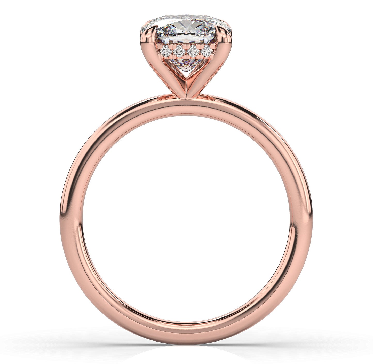 Cushion Rose Gold Solitaire Moissanite Engagement Ring