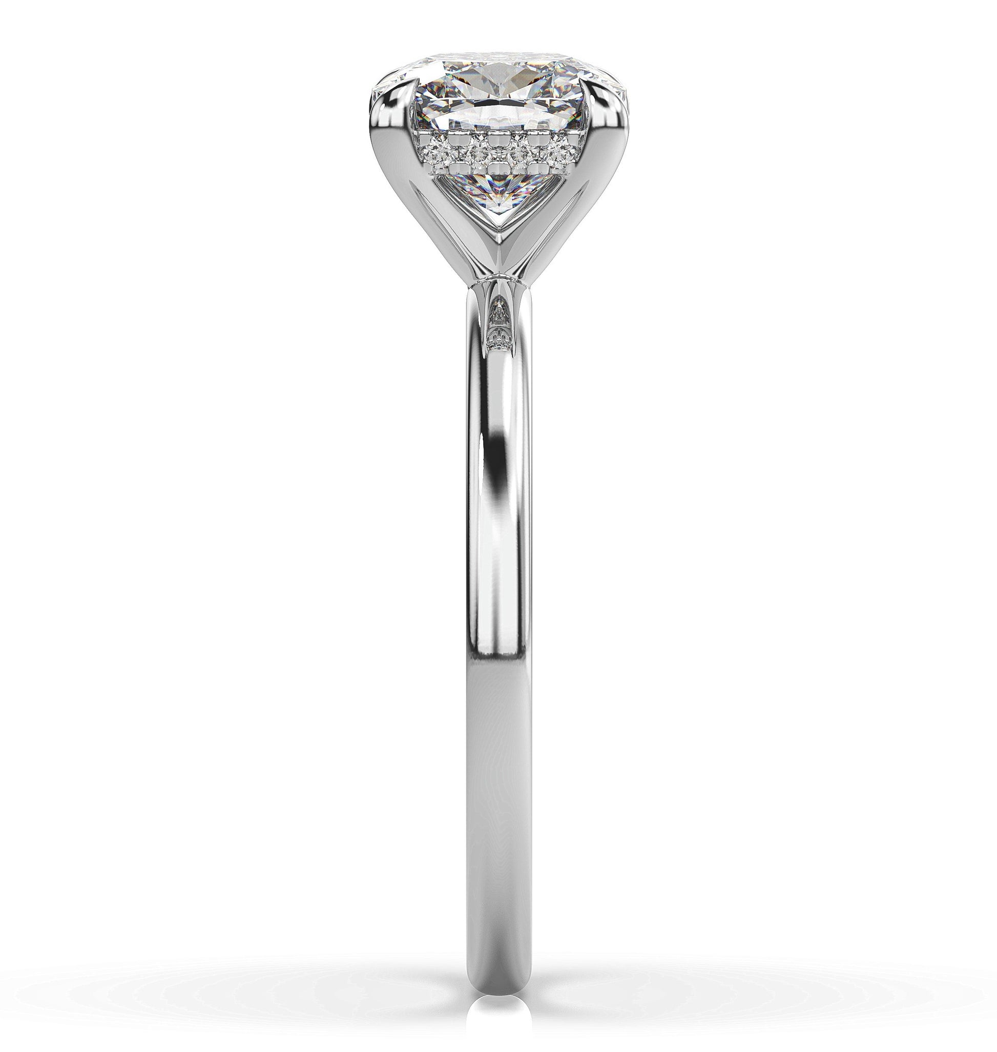 Cushion White Gold Solitaire Moissanite Engagement Ring