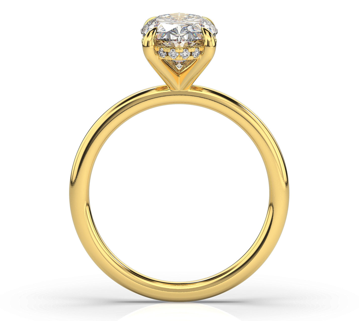 Oval Yellow Gold Solitaire Moissanite Engagement Ring