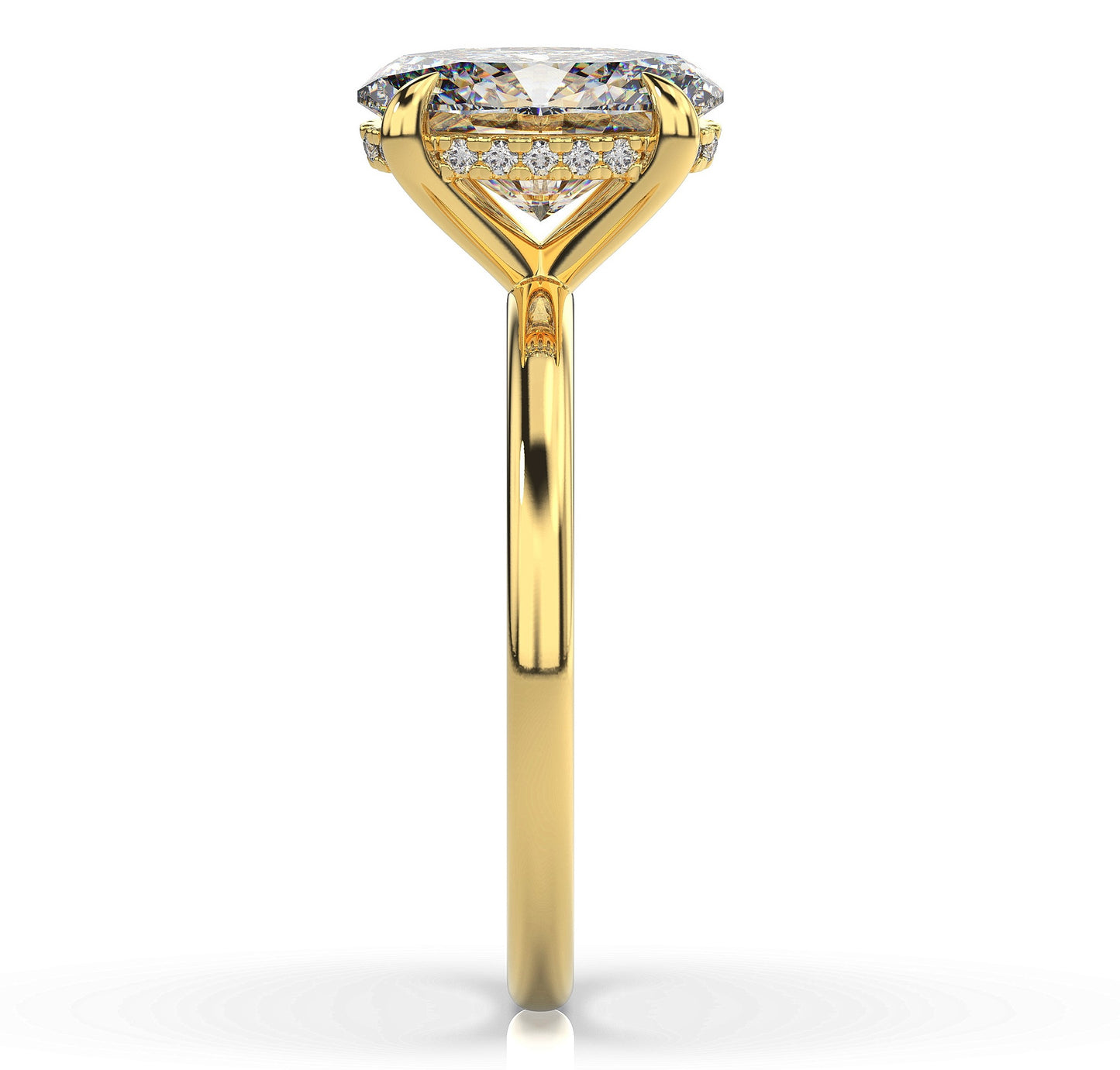 Oval Yellow Gold Solitaire Moissanite Engagement Ring