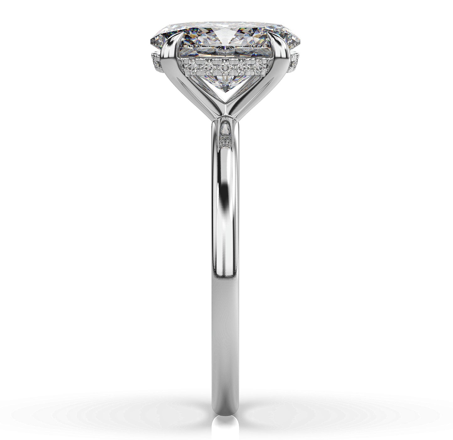 Oval White Gold Solitaire Moissanite Engagement Ring