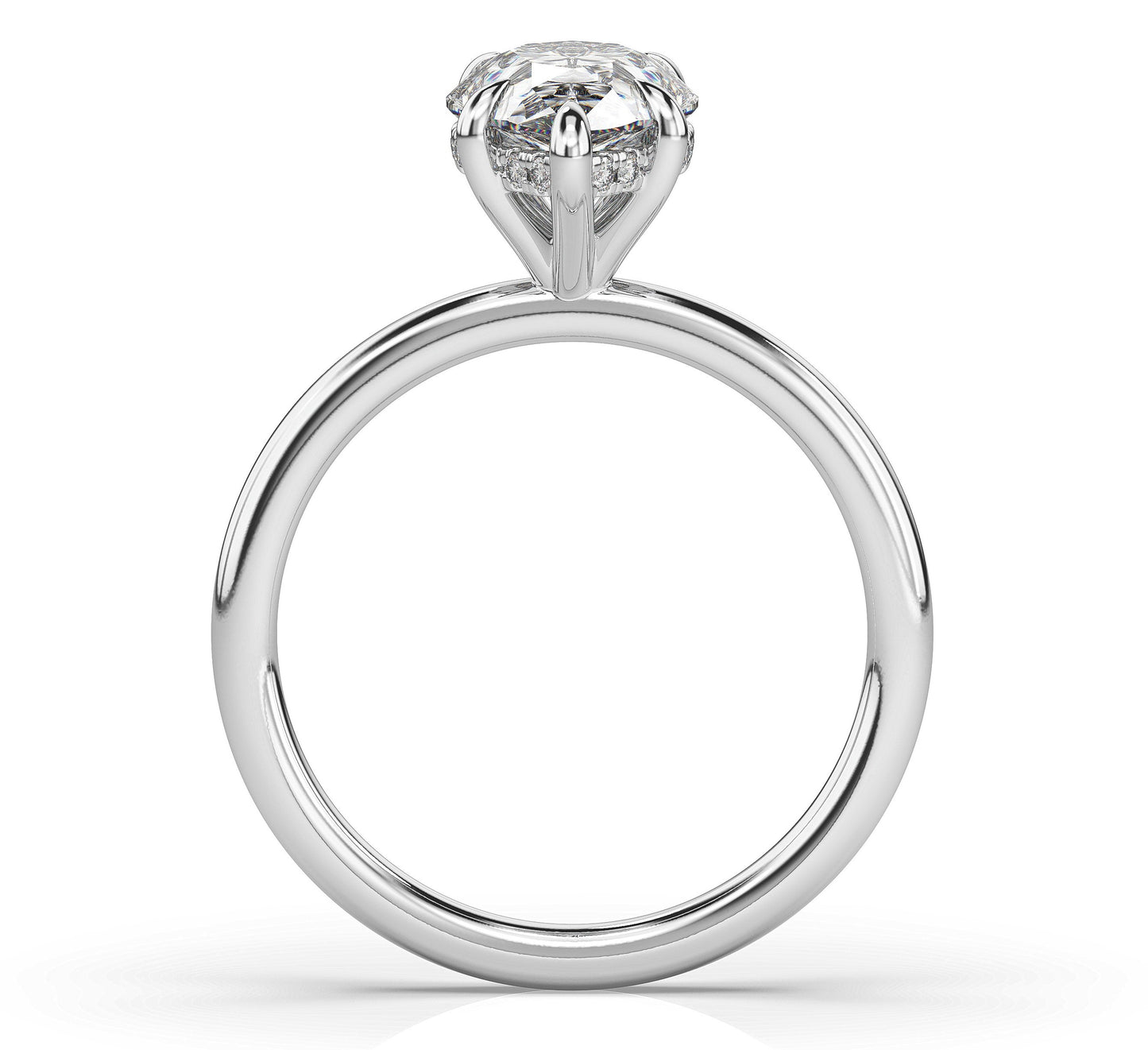 Pear White Gold Solitaire Moissanite Engagement Ring