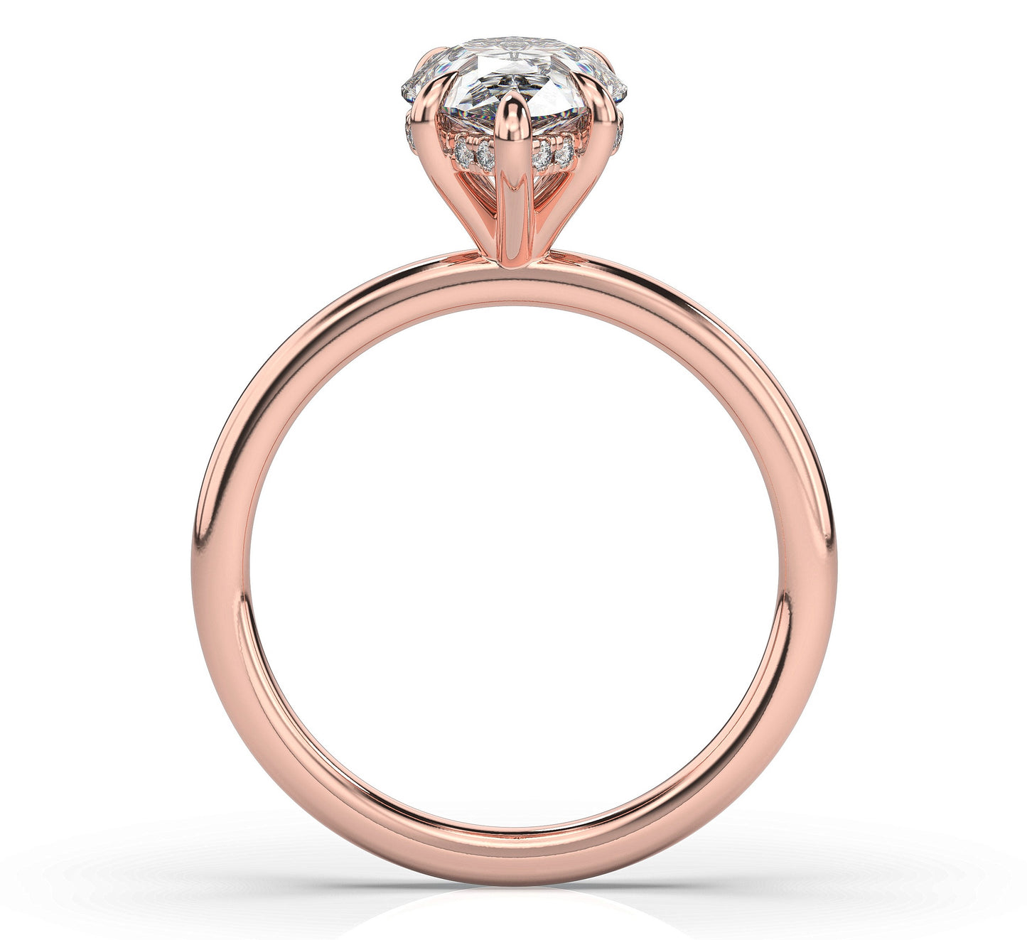 Pear Rose Gold Solitaire Moissanite Engagement Ring