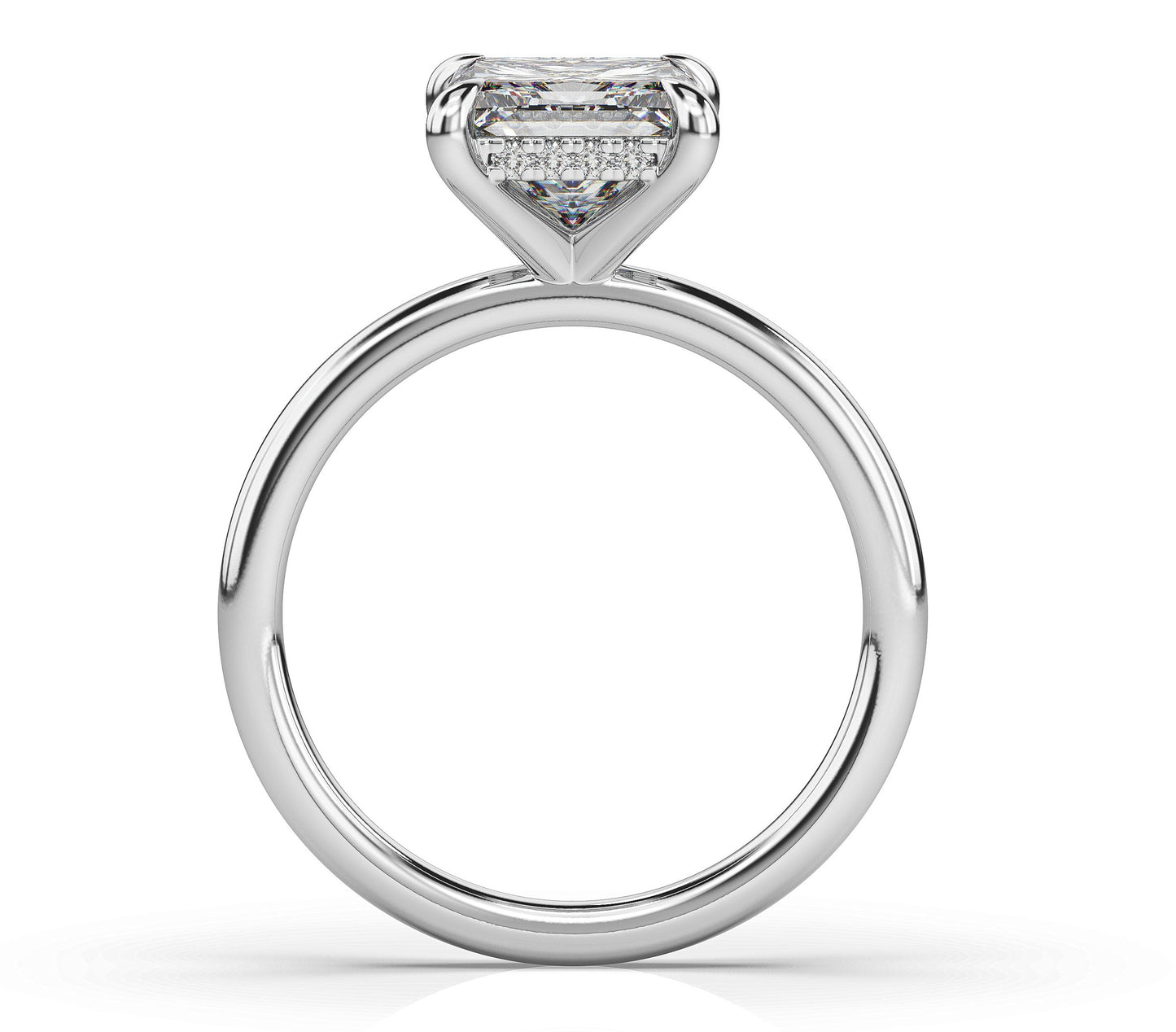 Princess White Gold Solitaire Moissanite Engagement Ring