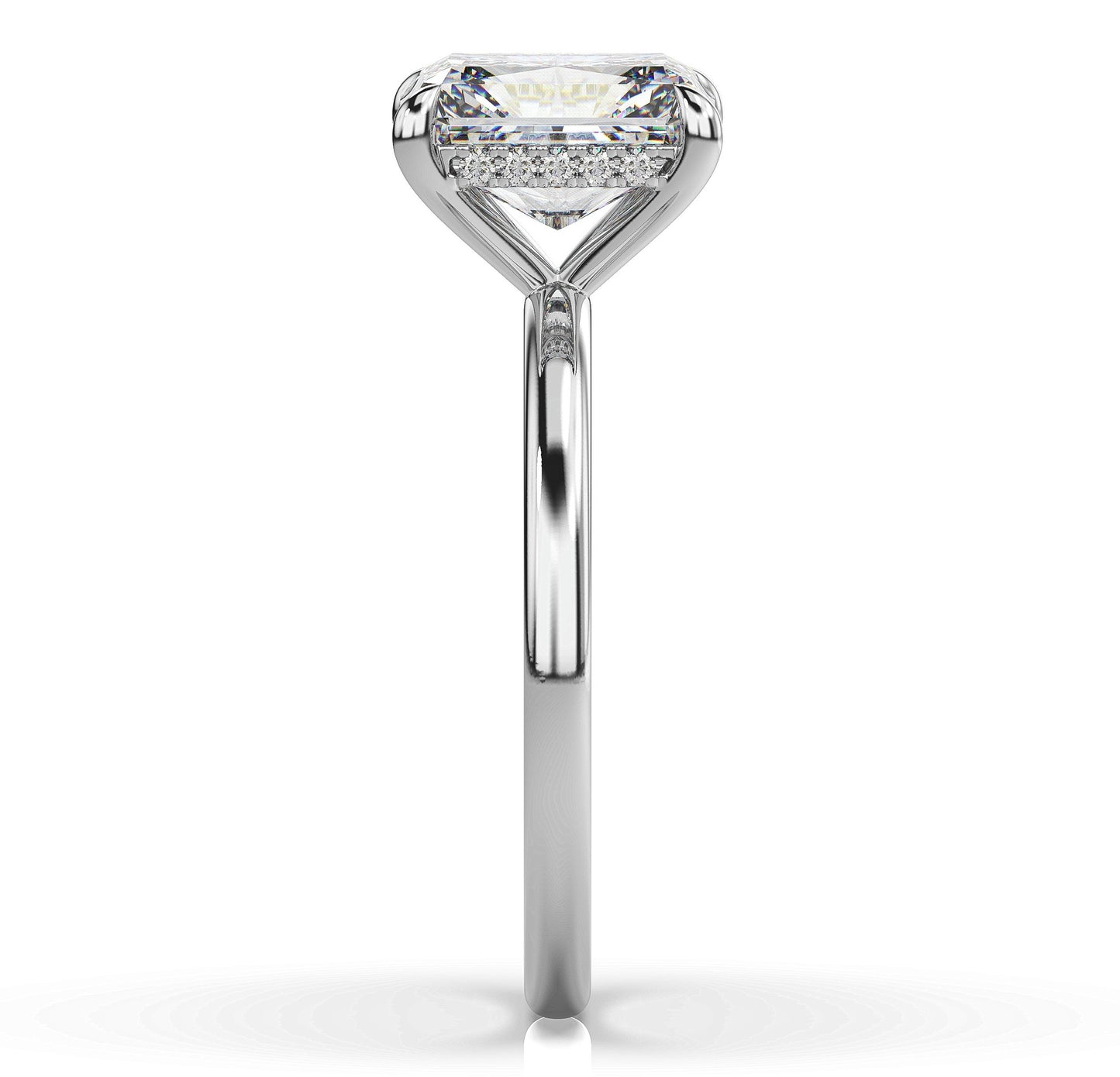 Radiant White Gold Solitaire Moissanite Engagement Ring