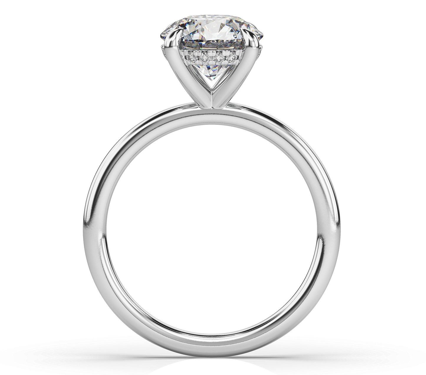 Round Brilliant White Gold Solitaire Moissanite Engagement Ring