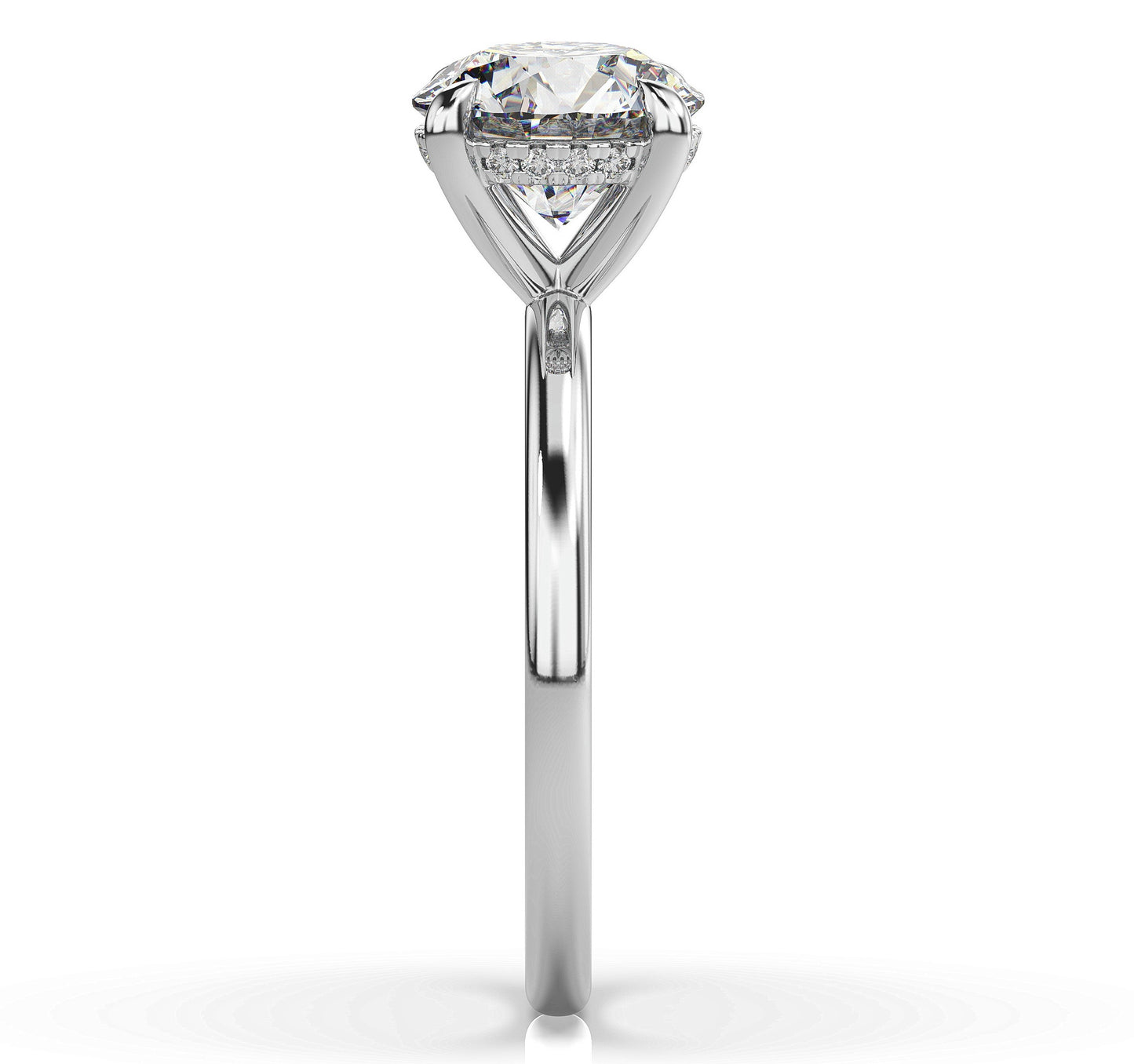 Round Brilliant White Gold Solitaire Moissanite Engagement Ring
