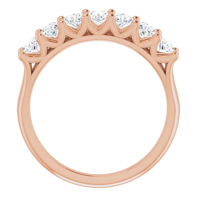 Seven Stone Oval Cut Moissanite Anniversary Band