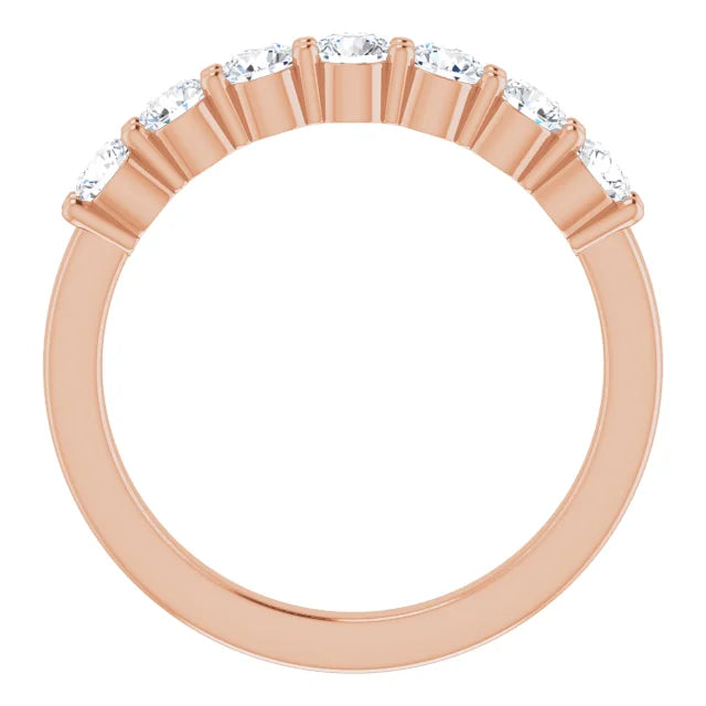 Seven Stone Round Brilliant Moissanite Anniversary Band
