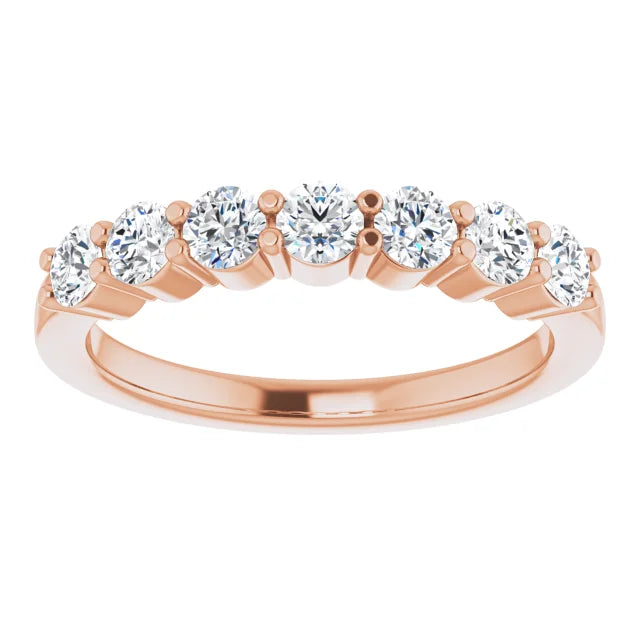Seven Stone Round Brilliant Moissanite Anniversary Band