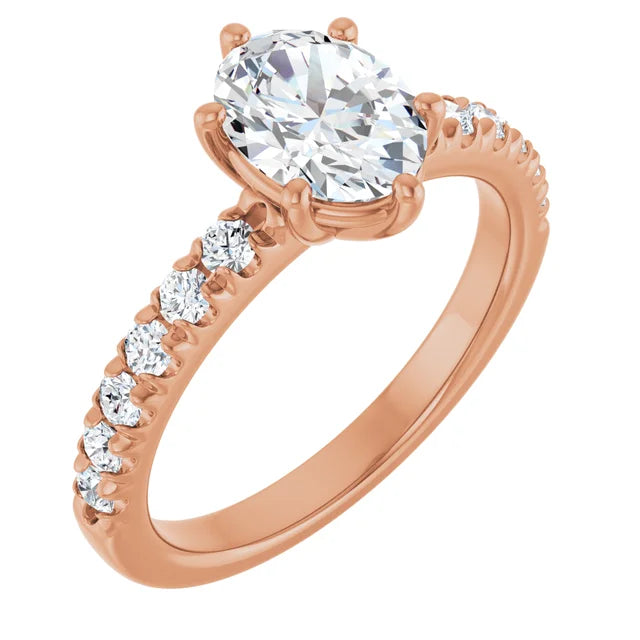 Oval Six Claw Set Style Engagement Ring