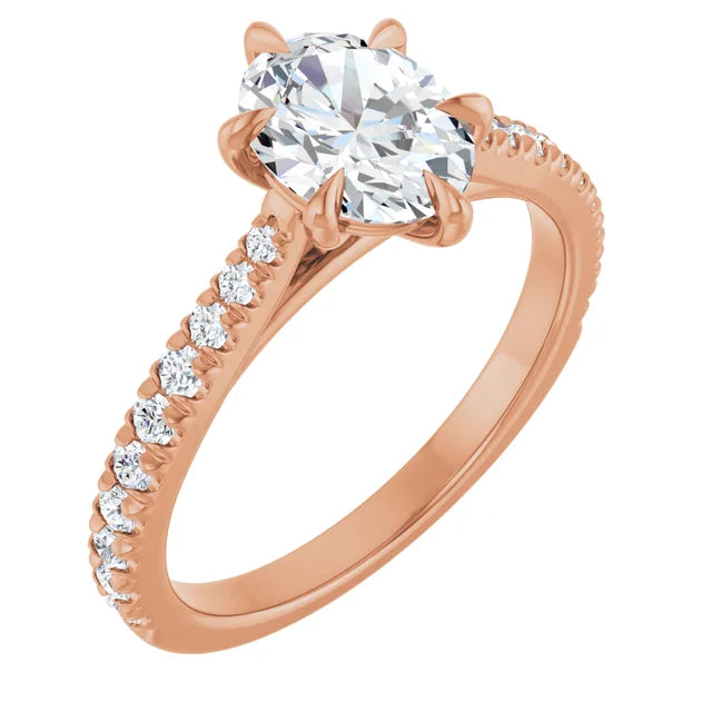 Oval Six Claw Set Style Engagement Ring