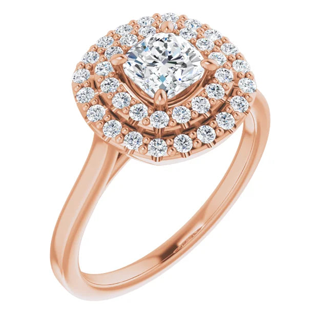 Cushion Double Halo Style Engagement Ring