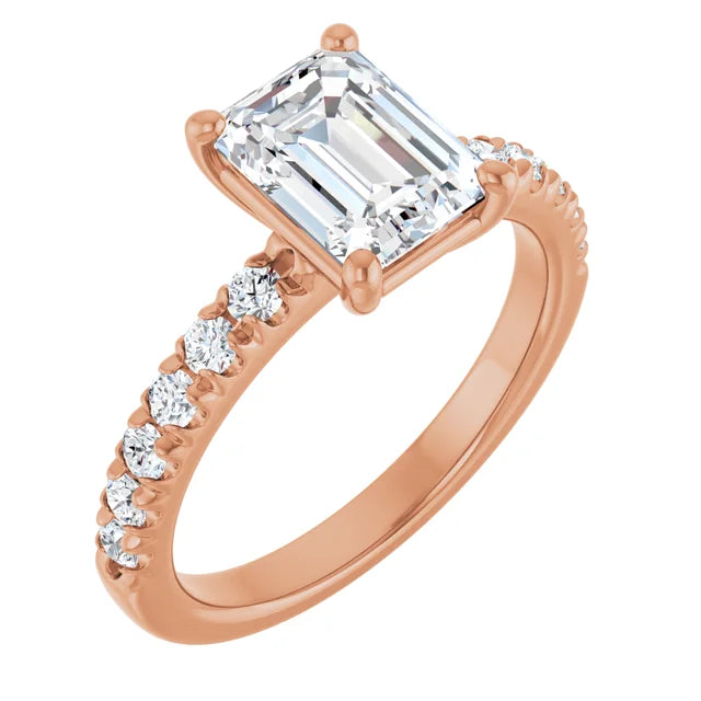 Emerald Four Claw Set Style Engagement Ring