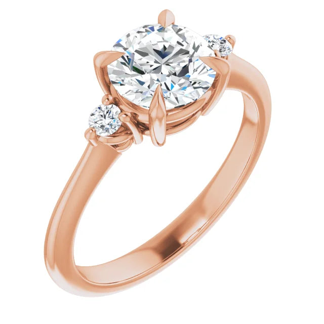 Round Brilliant Accent Engagement Ring