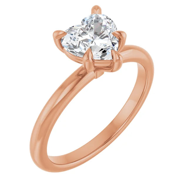 Heart Solitaire Engagement Ring