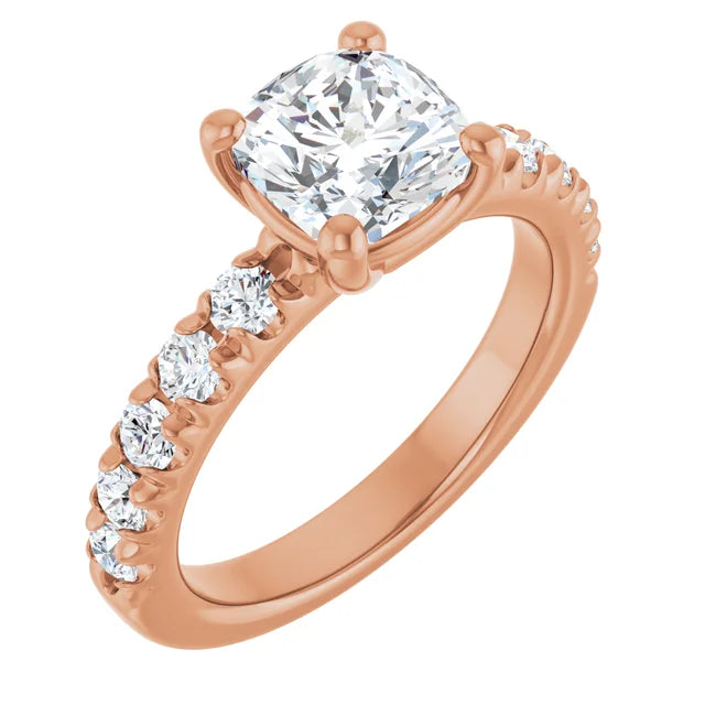 Cushion Four Claw Set Style Engagement Ring