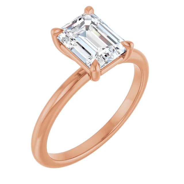 Emerald Solitaire Engagement Ring