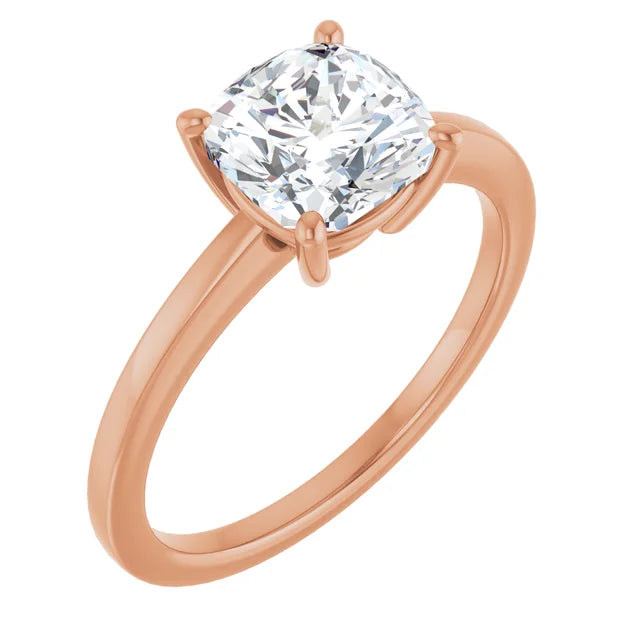 Cushion Solitaire Style Engagement Ring