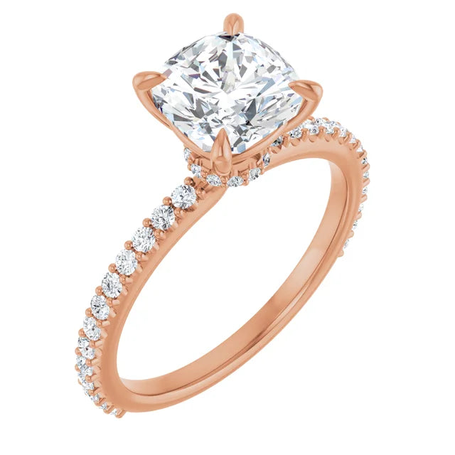 Cushion Claw Set Style Engagement Ring