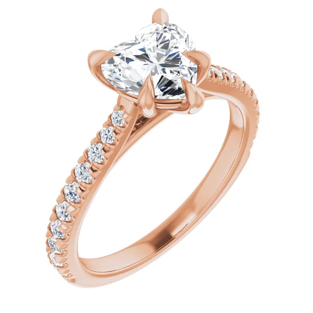 Heart Claw Set Style Engagement Ring