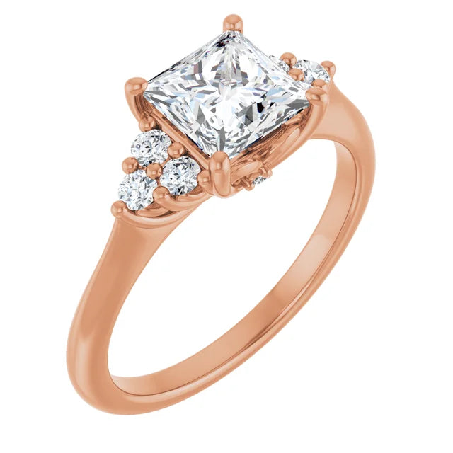 Princess Antique Inspired Design Engagement Ring