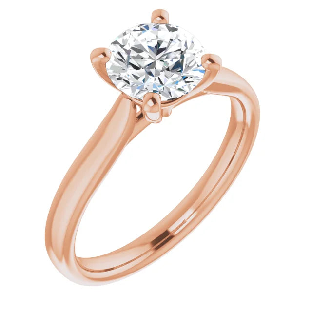 Four Claw Round Brilliant Solitaire Engagement Ring