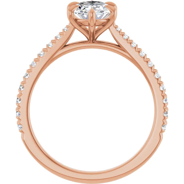 Oval Six Claw Set Style Engagement Ring