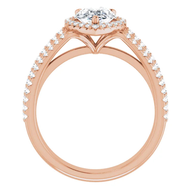 Pear Halo Style Engagement Ring