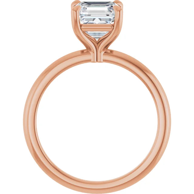 Asscher Solitaire Engagement Ring
