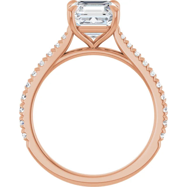 Asscher Claw Set Style Engagement Ring