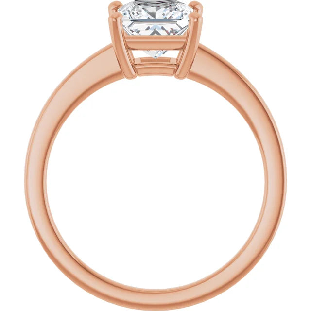 Princess Rose Gold Solitaire Moissanite Engagement Ring
