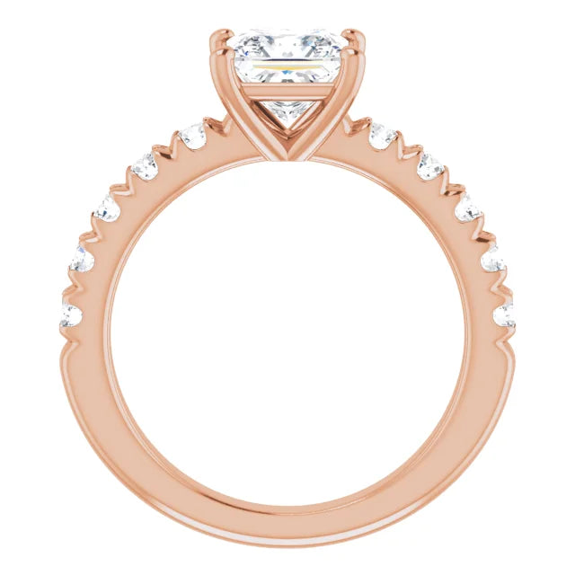 Princess Four Claw Set Style Engagement Ring
