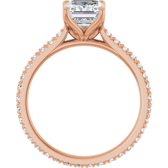 Emerald Claw Set Eternity Style Engagement Ring