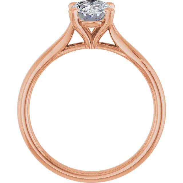 Four Claw Oval Solitaire Engagement Ring