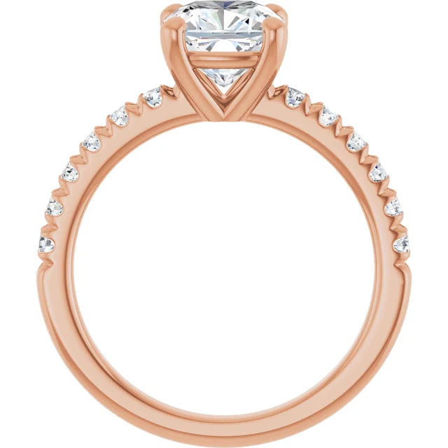 Cushion Four Claw Set Style Engagement Ring