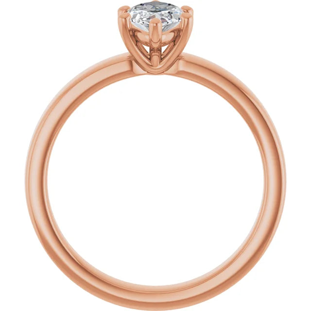 Marquise Wide Band Solitaire Engagement Ring