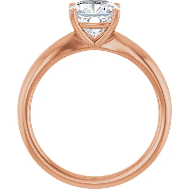 Cushion Rose Gold Solitaire Moissanite Engagement Ring