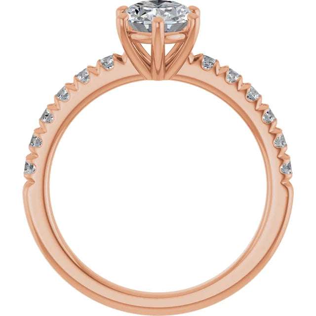 Oval Six Claw Set Style Engagement Ring