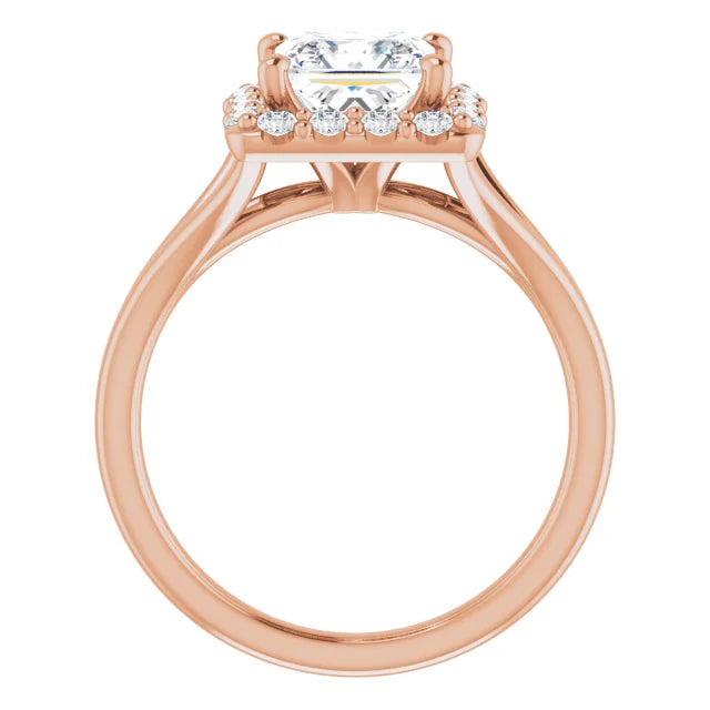 Princess Halo Style Engagement Ring