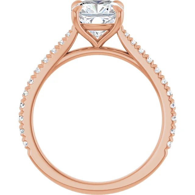 Cushion Claw Set Style Engagement Ring