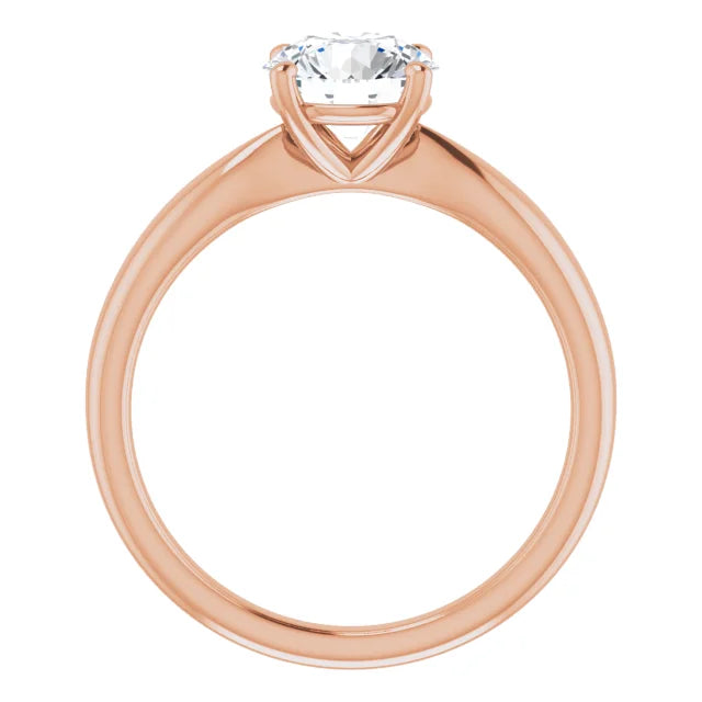 Round Brilliant Rose Gold Solitaire Moissanite Engagement Ring