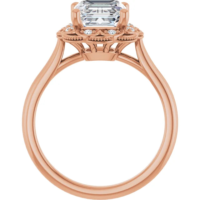 Asscher Antique Inspired Design Engagement Ring