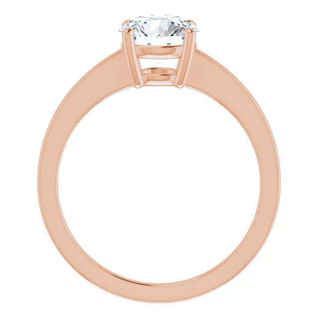 Round Brilliant Rose Gold Solitaire Moissanite Engagement Ring