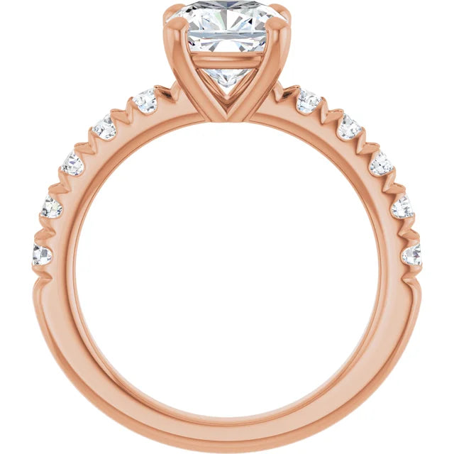 Cushion Four Claw Set Style Engagement Ring