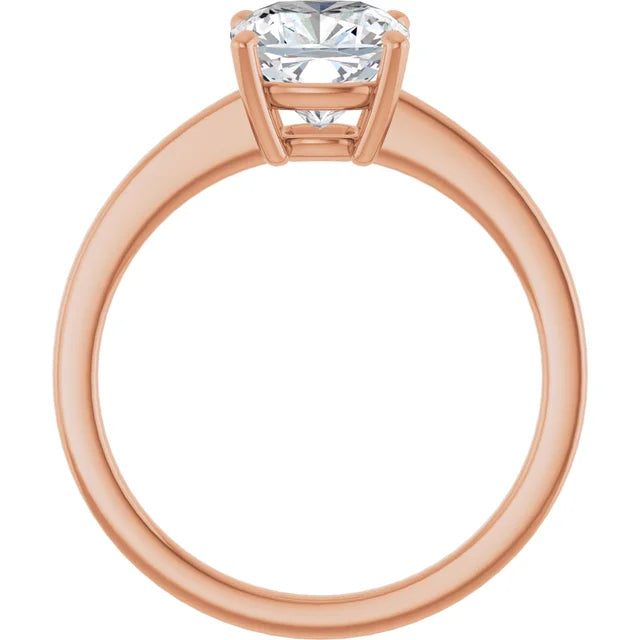 Cushion Rose Gold Solitaire Moissanite Engagement Ring