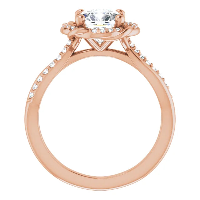 Cushion Antique Inspired Design Engagement Ring